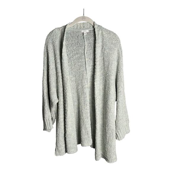 J. Jill Light Green Chunky Knit Open Cardigan Size Medium - Picture 1 of 7